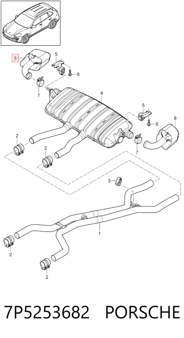 Насадка на глушитель 7P5253682 Porsche