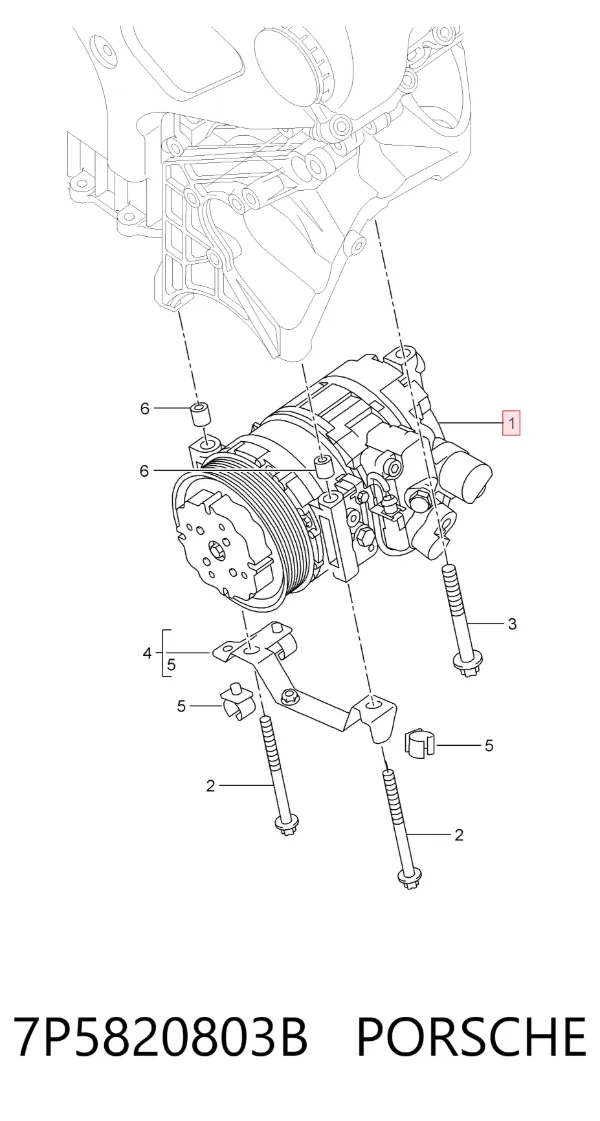 Компрессор кондиционера 7P5820803B Porsche
