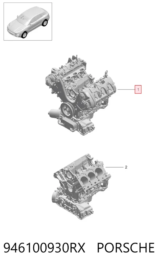 Двигатель 946100930RX Porsche