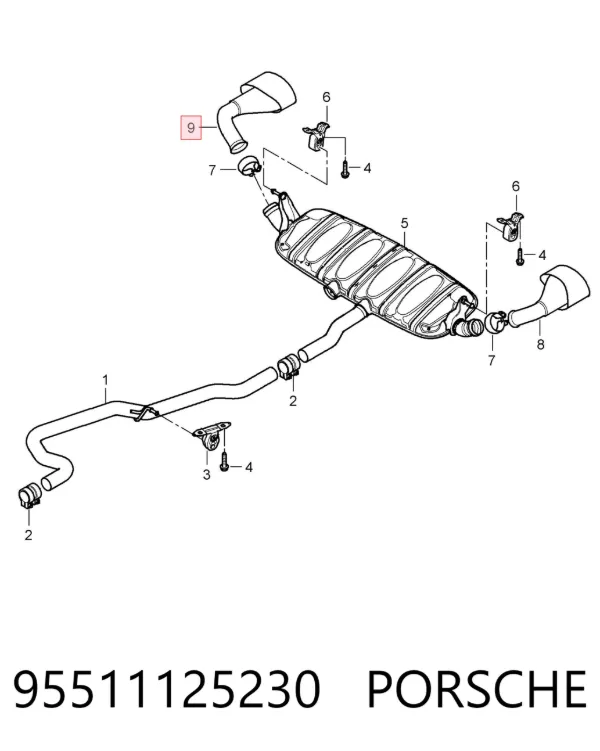 Насадка на глушитель 95511125230 Porsche