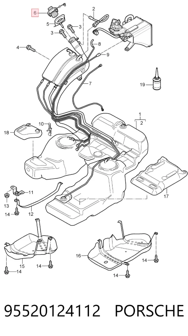 Крышка бензобака 95520124112 Porsche