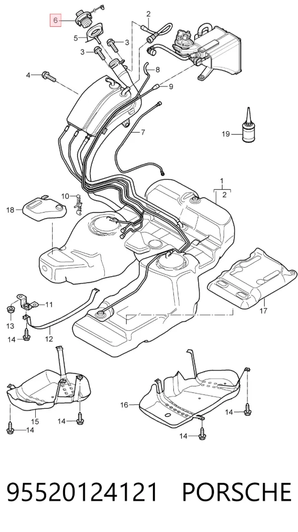 Крышка бензобака 95520124121 Porsche