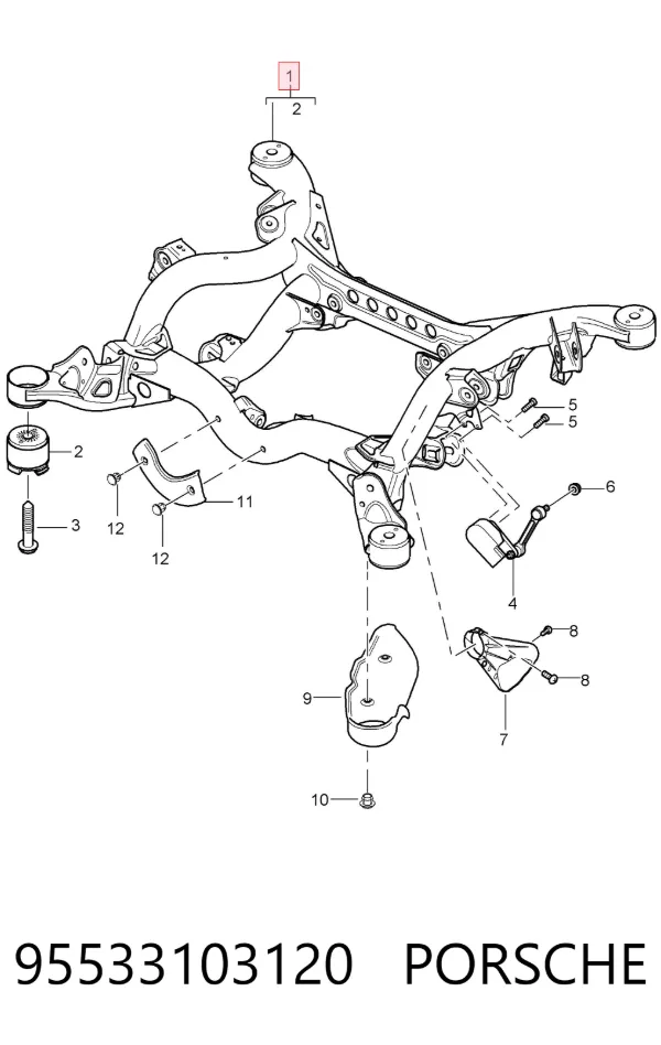 Подрамник задний 95533103120 Porsche