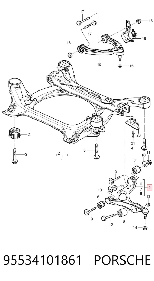 Нижний рычаг 95534101861 Porsche