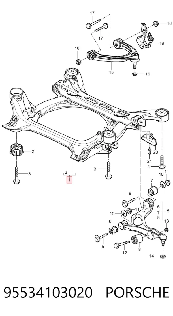 Подрамник передний 95534103020 Porsche