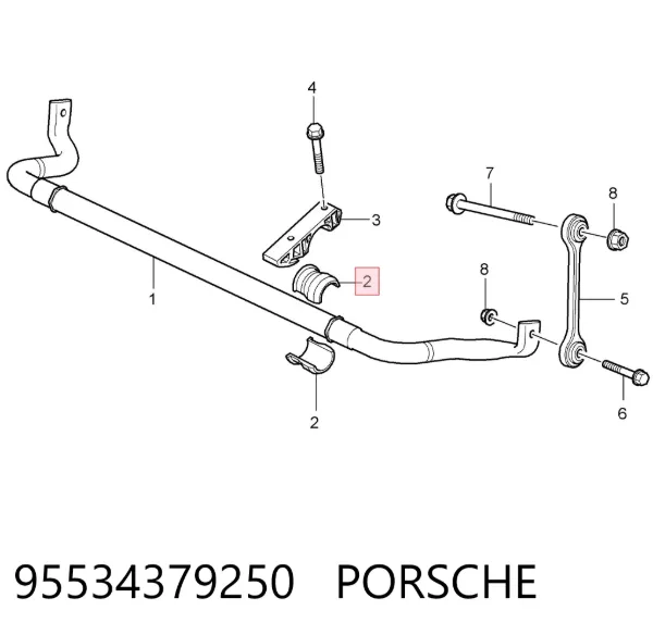 Втулка стабилизатора переднего 95534379250 Porsche
