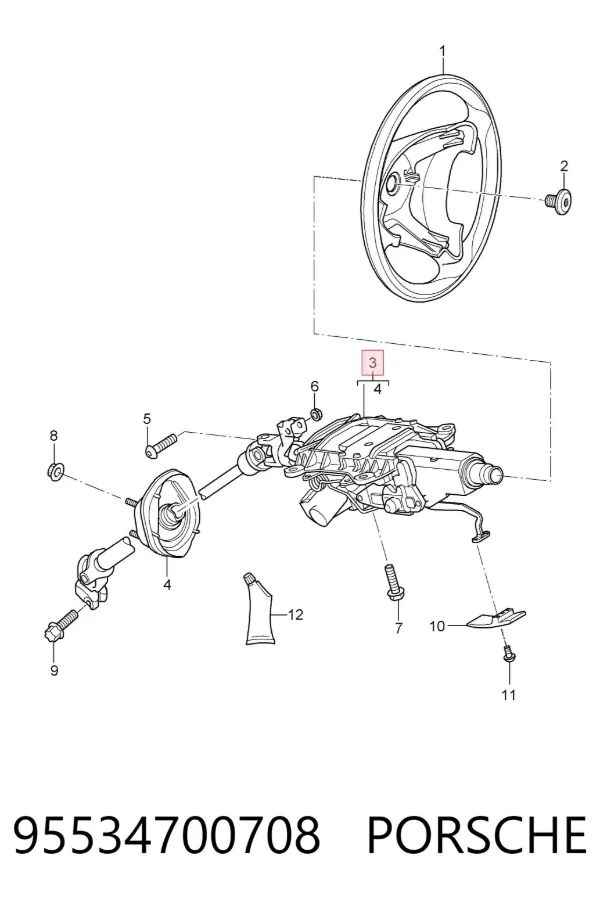 Рулевая колонка 95534700708 Porsche