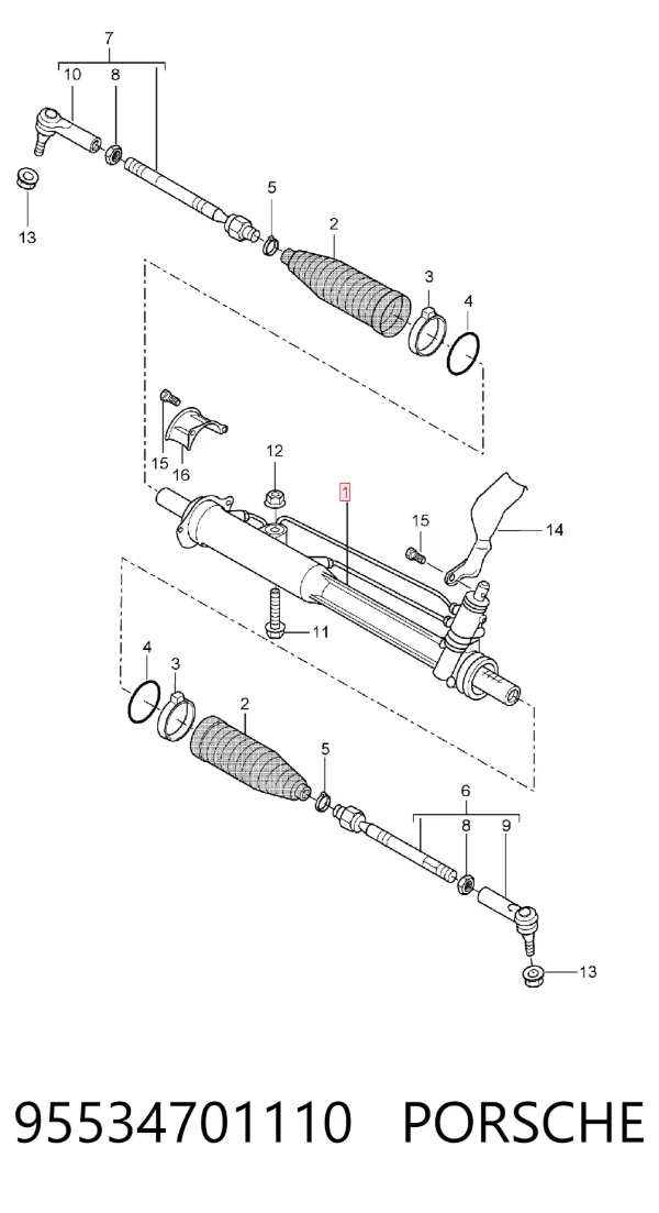 Рулевая рейка 95534701110 Porsche