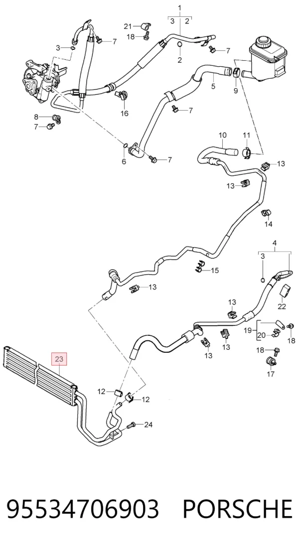 Радиатор ГУР 95534706903 Porsche