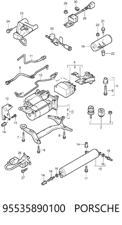 Компрессор пневмоподкачки (амортизаторов) PORSCHE 95535890100