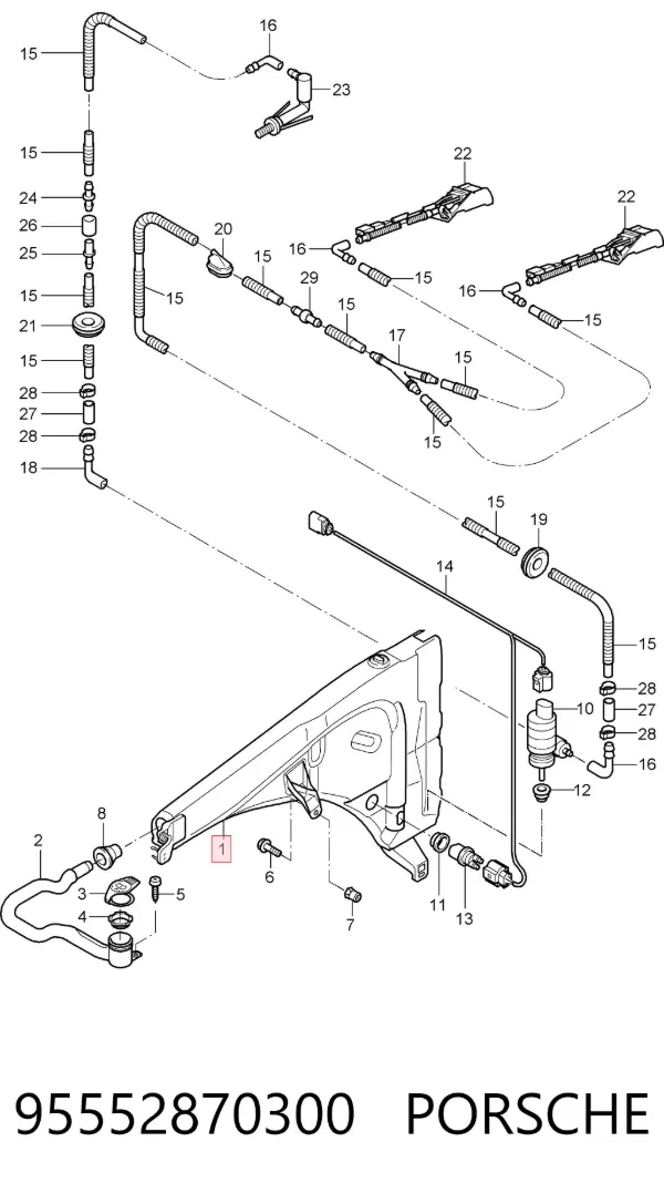 Бачок омывателя 95552870300 Porsche