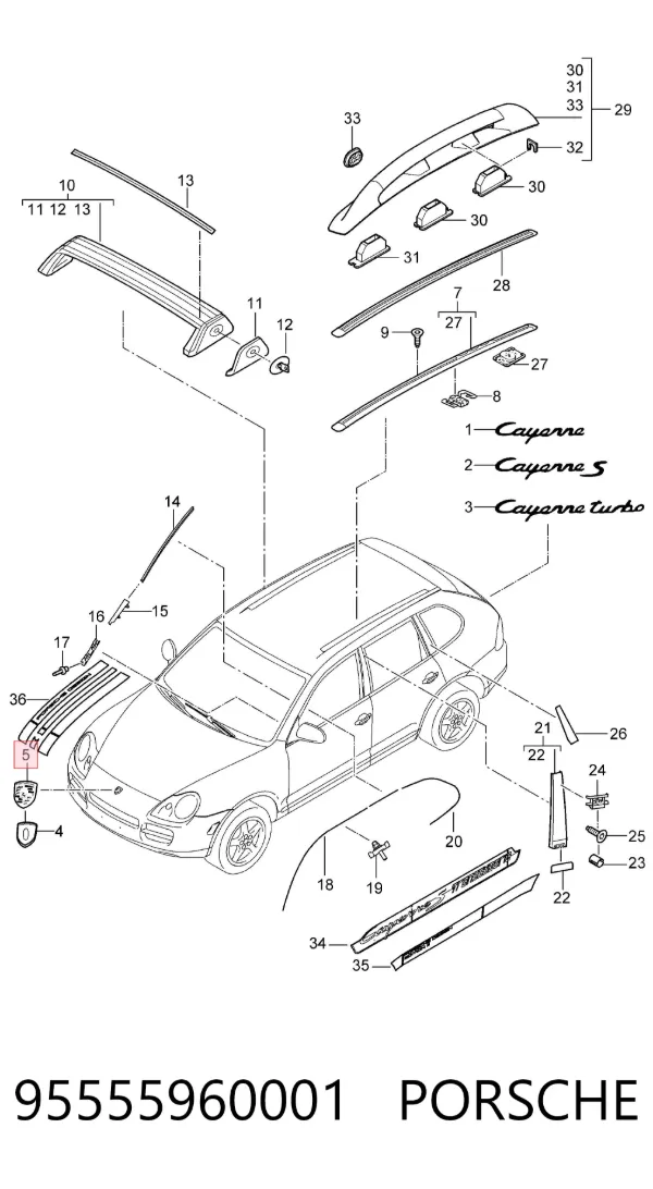 Эмблема капота 95555960001 Porsche