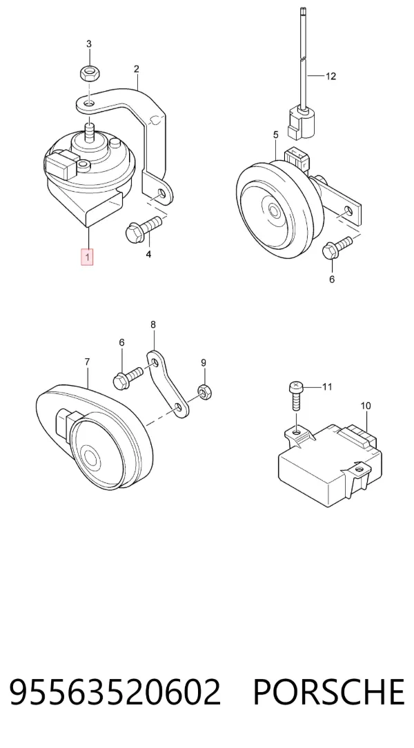 Звуковой сигнал 95563520602 Porsche