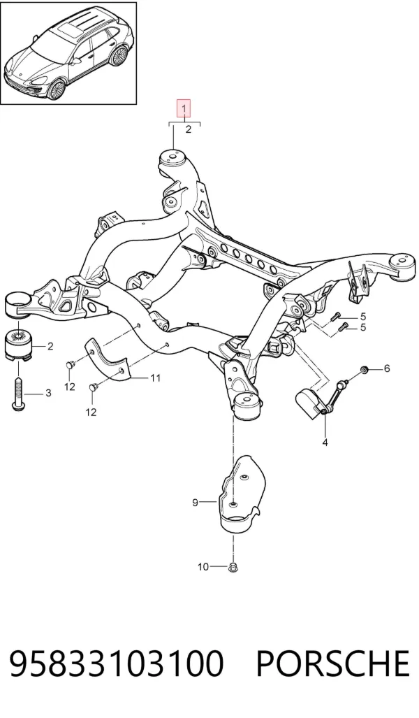 Подрамник задний 95833103100 Porsche