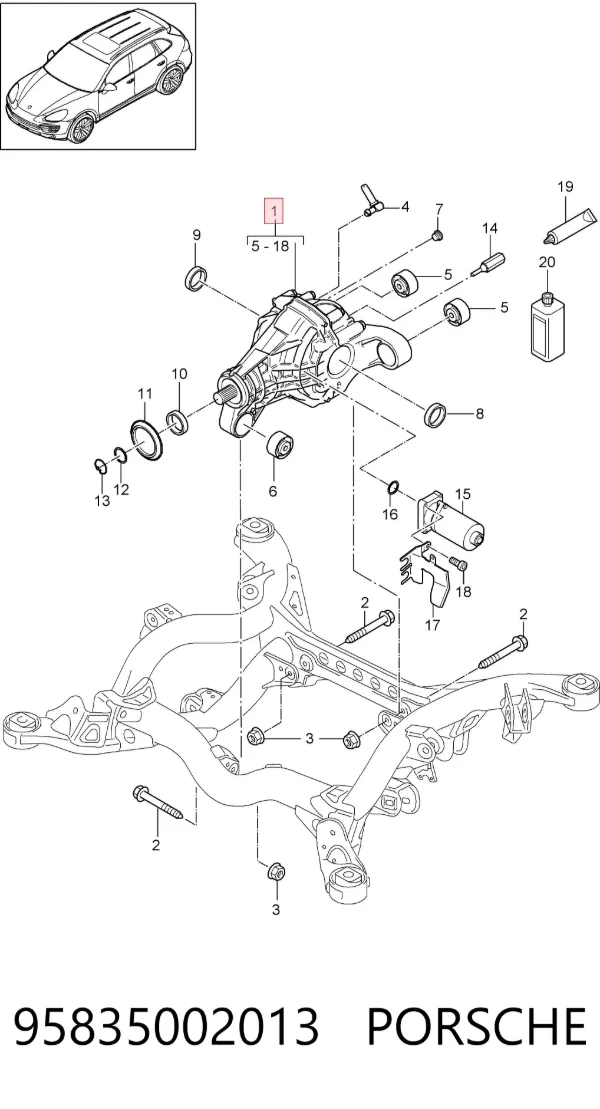 Задний дифференциал 95835002013 Porsche
