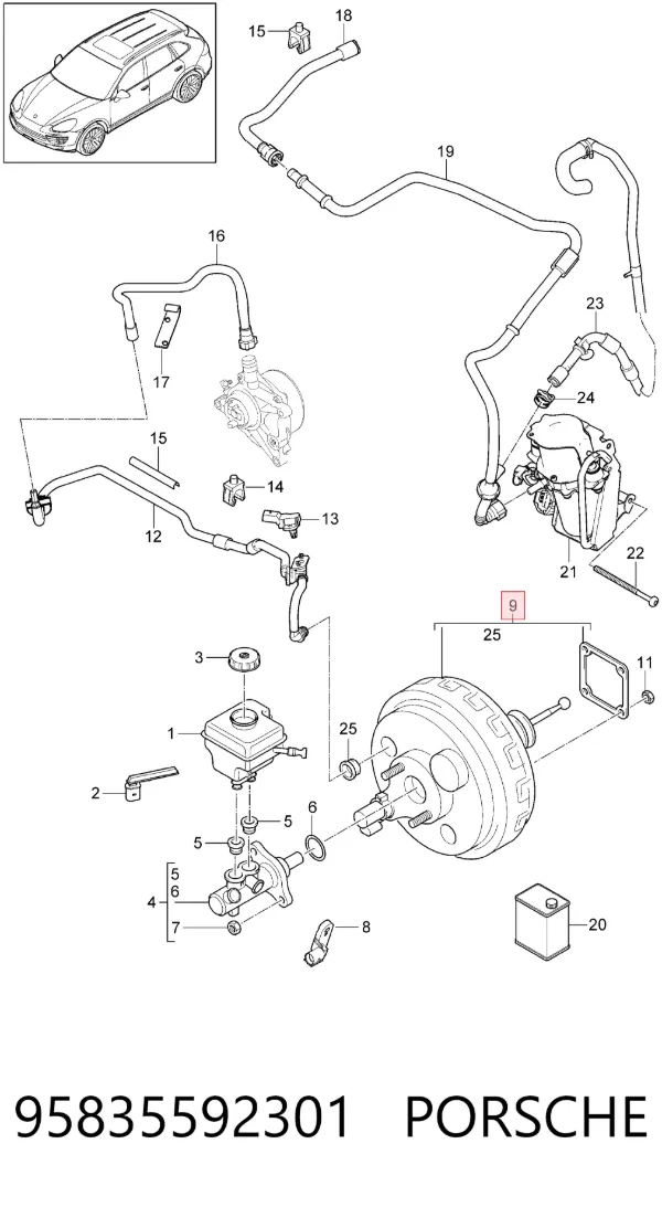 Усилитель тормозов 95835592301 Porsche