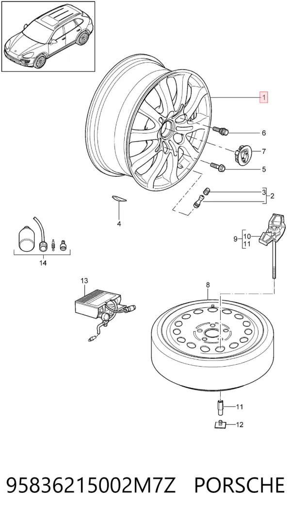  95836215002M7Z Porsche