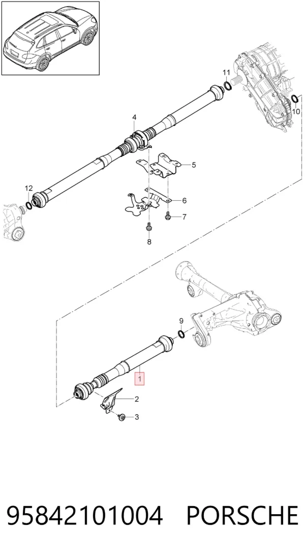 Кардан передний 95842101004 Porsche