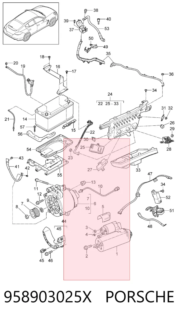 Генератор 958903025X Porsche
