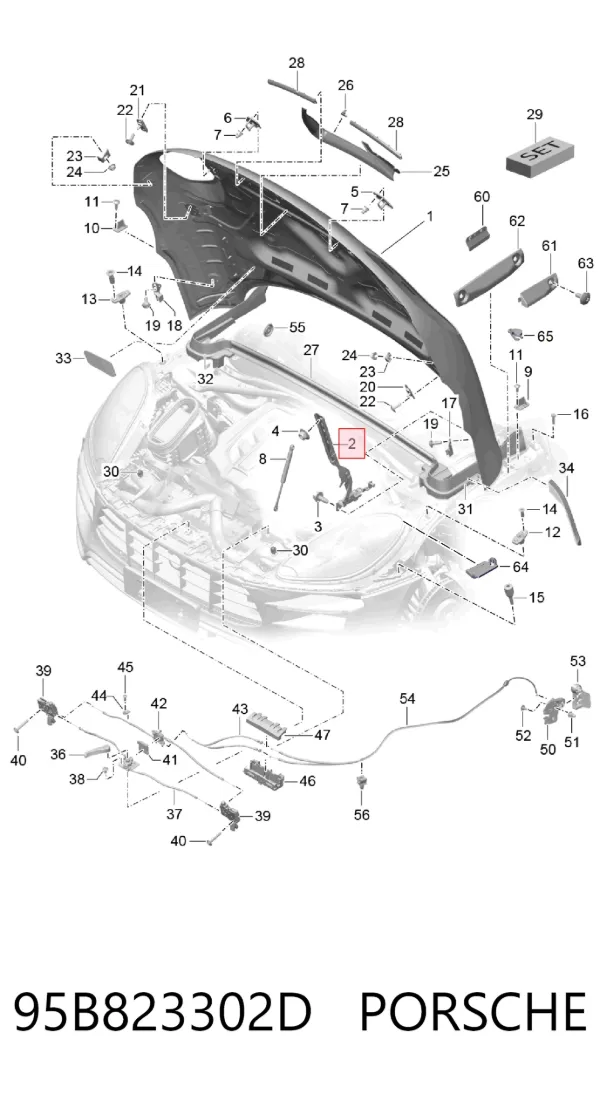 Петля капота правая 95B823302D Porsche