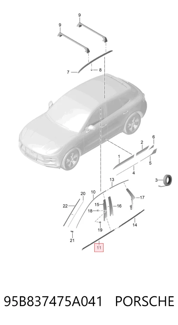  95B837475A041 Porsche