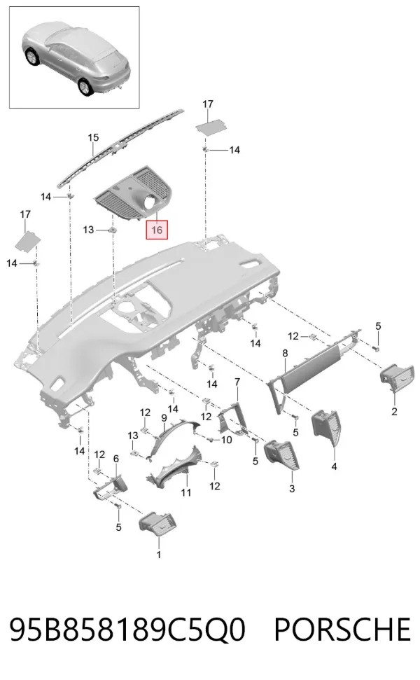  95B858189C5Q0 Porsche