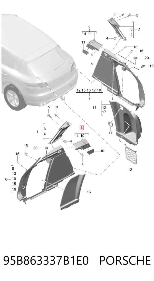  95B863337B1E0 Porsche