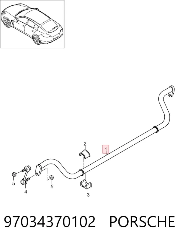 Передний стабилизатор 97034370102 Porsche