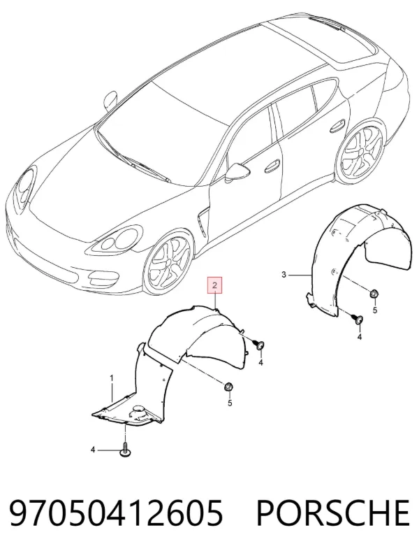 Подкрылок передний левый 97050412605 Porsche