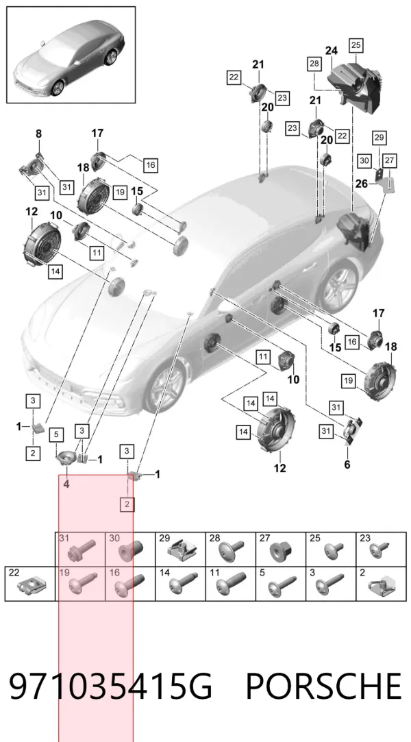 Динамик "торпедо" 971035415G Porsche