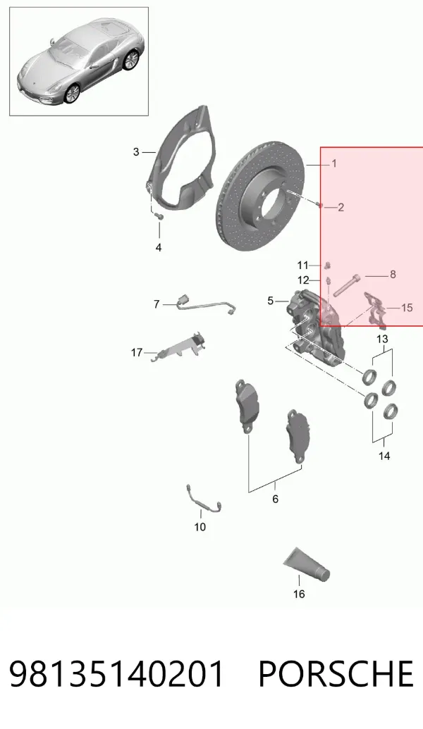 Передние тормозные диски 98135140201 Porsche