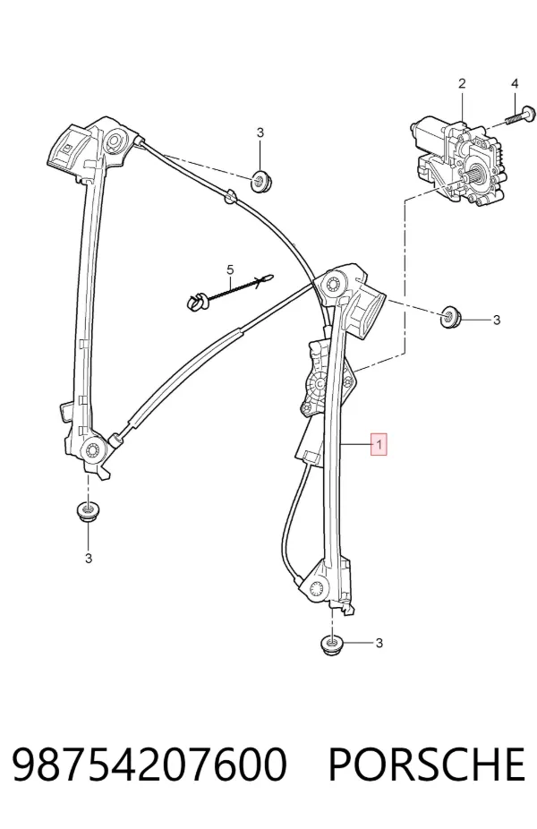 Стеклоподъемник передней правой двери 98754207600 Porsche
