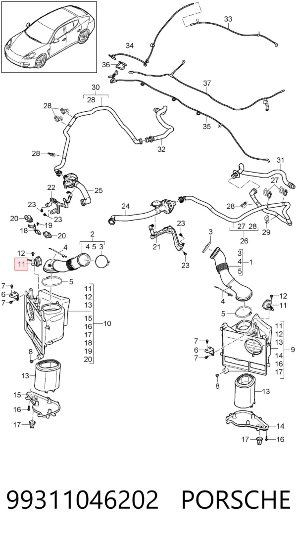 Дроссельная заслонка 99311046202 Porsche