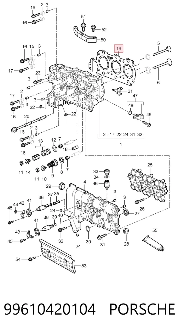 Прокладка ГБЦ 99610420104 Porsche