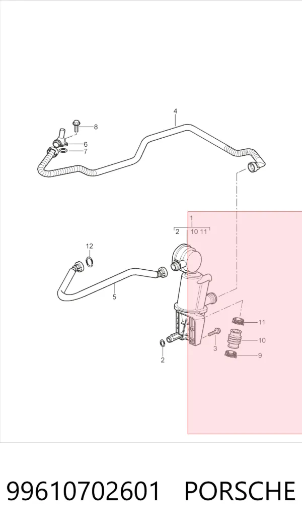 Маслоотделитель картерных газов 99610702601 Porsche