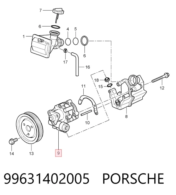 Насос ГУР 99631402005 Porsche