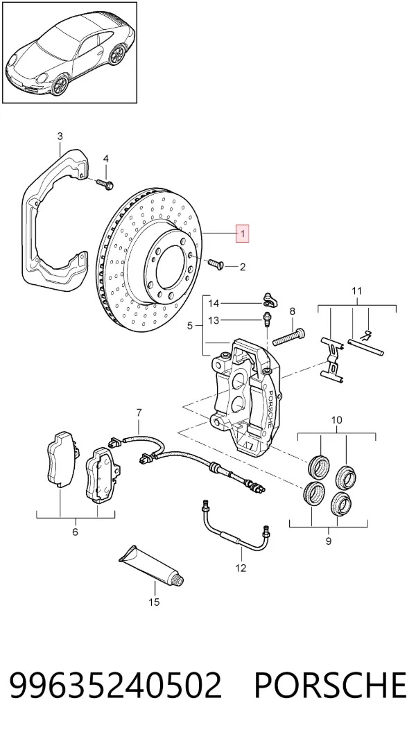 Тормозные диски 99635240502 Porsche