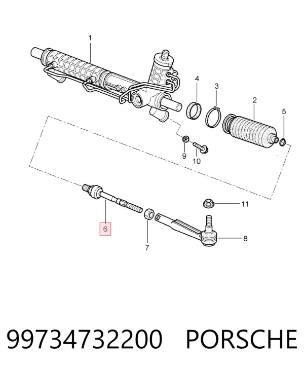 Рулевая тяга 99734732200 Porsche