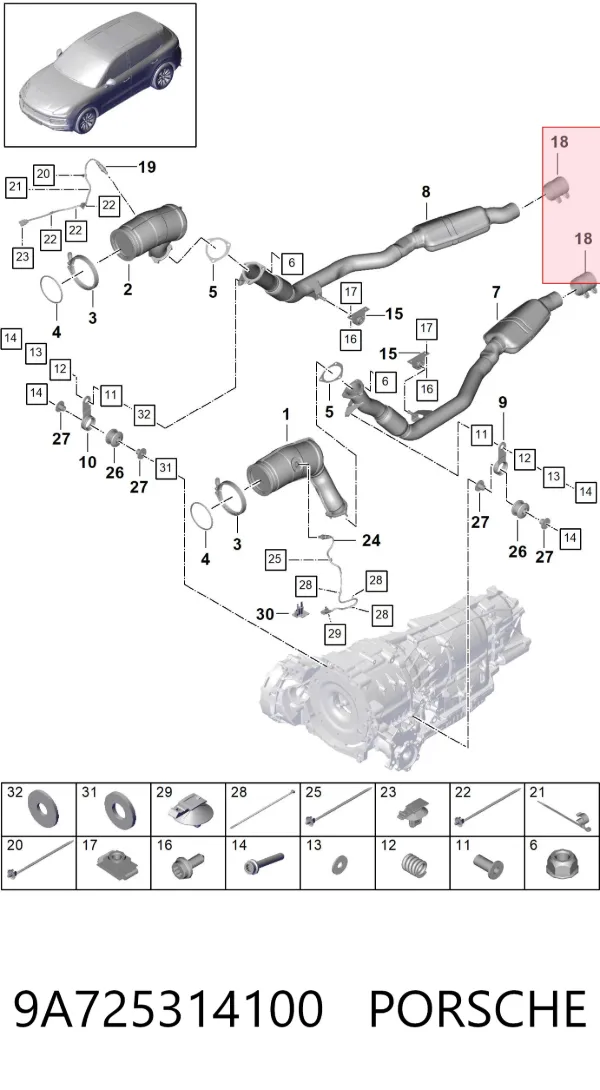  9A725314100 Porsche