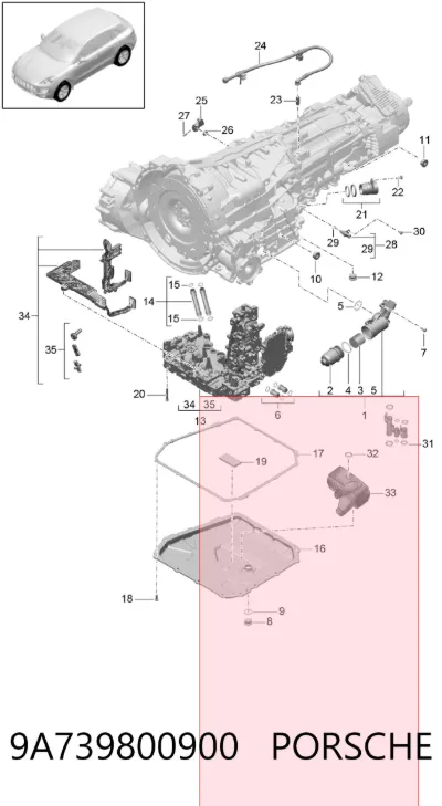 Ремкомплект АКПП PORSCHE 9A739800900