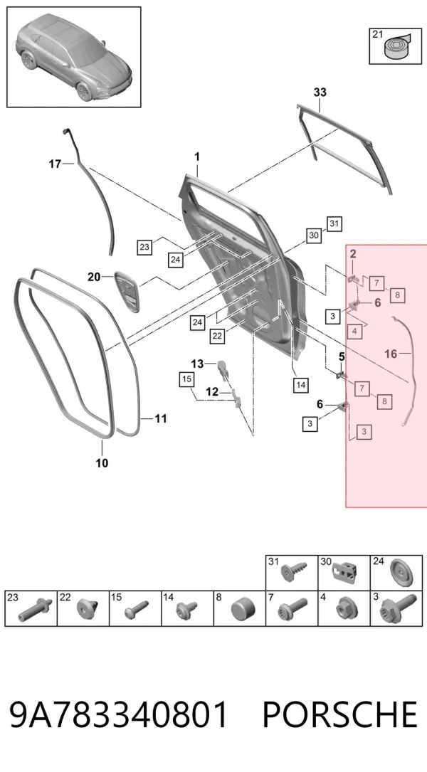  9A783340801 Porsche