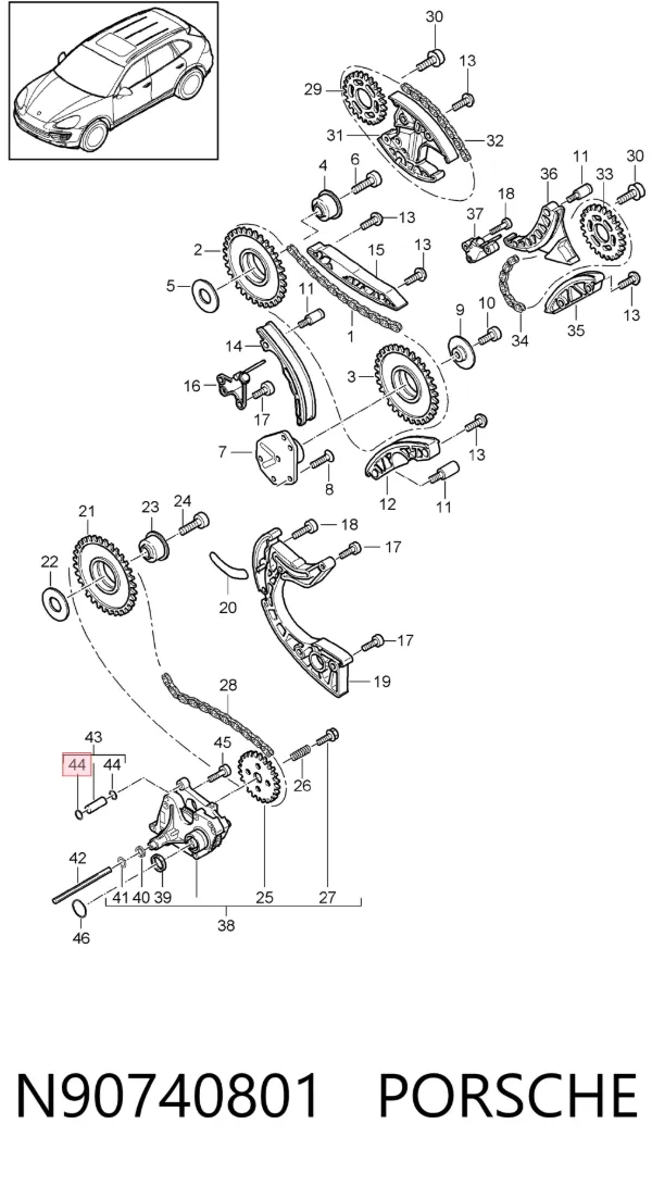 Кольцо уплотнительное трубки охлаждения АКПП N90740801 Porsche