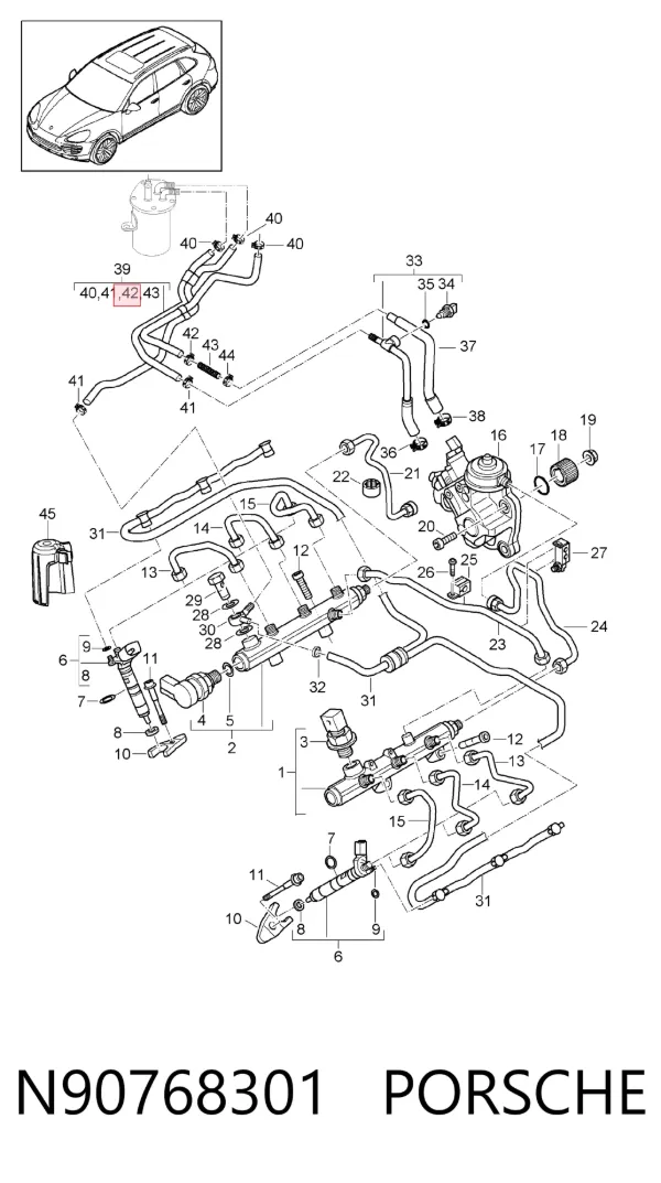 Хомут пружинный N90768301 Porsche