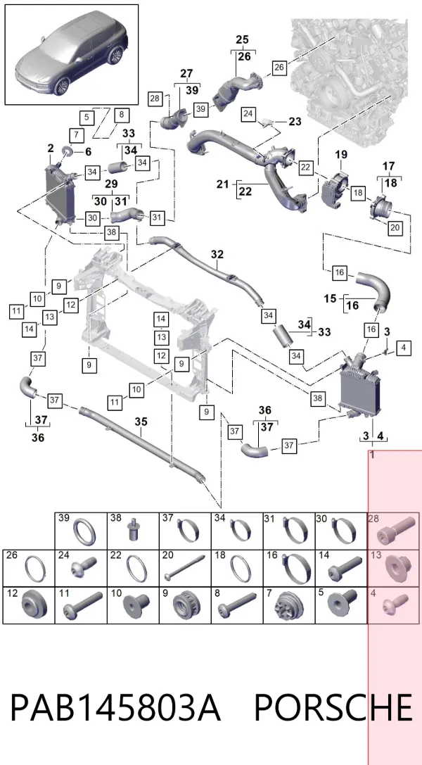 Интеркулер PAB145803A Porsche