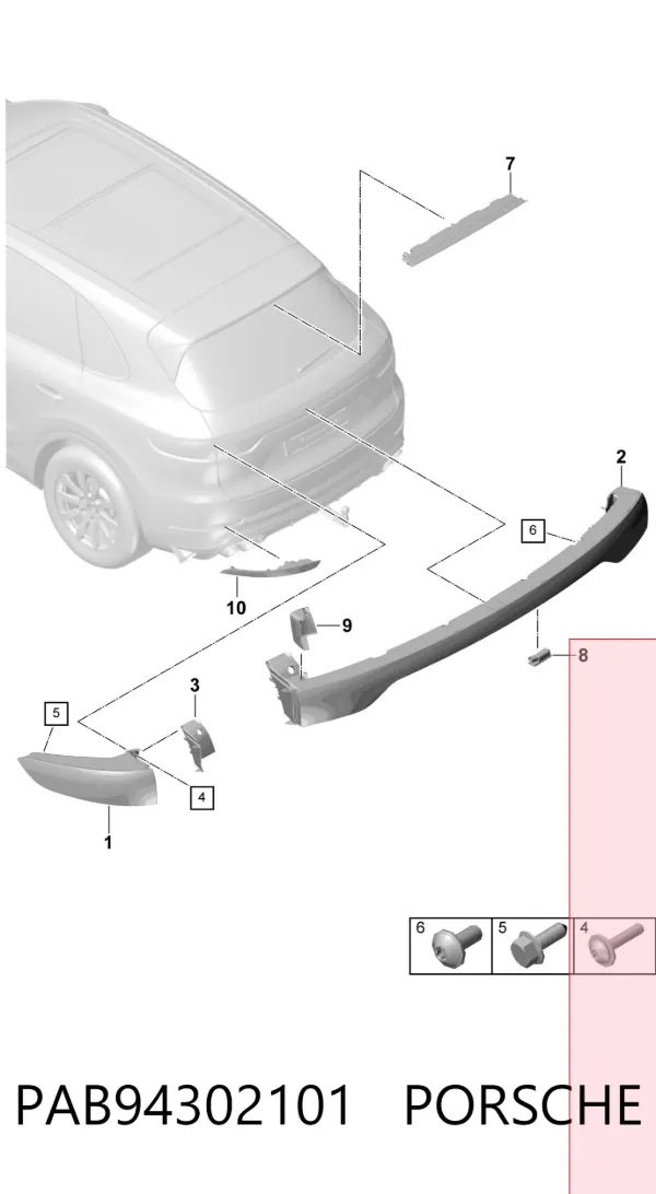 Фонарь подсветки номерного знака PAB94302101 Porsche