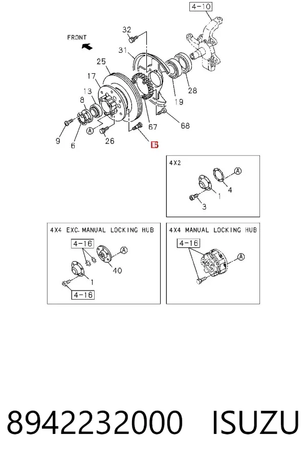 Шпилька колесная передняя 8942232000 Isuzu