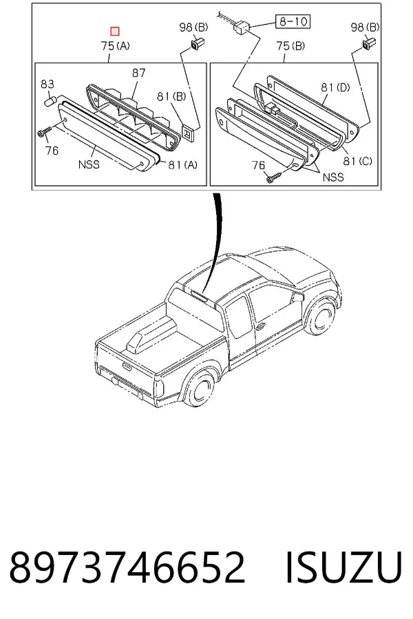 Задний фонарь 8973746652 Isuzu