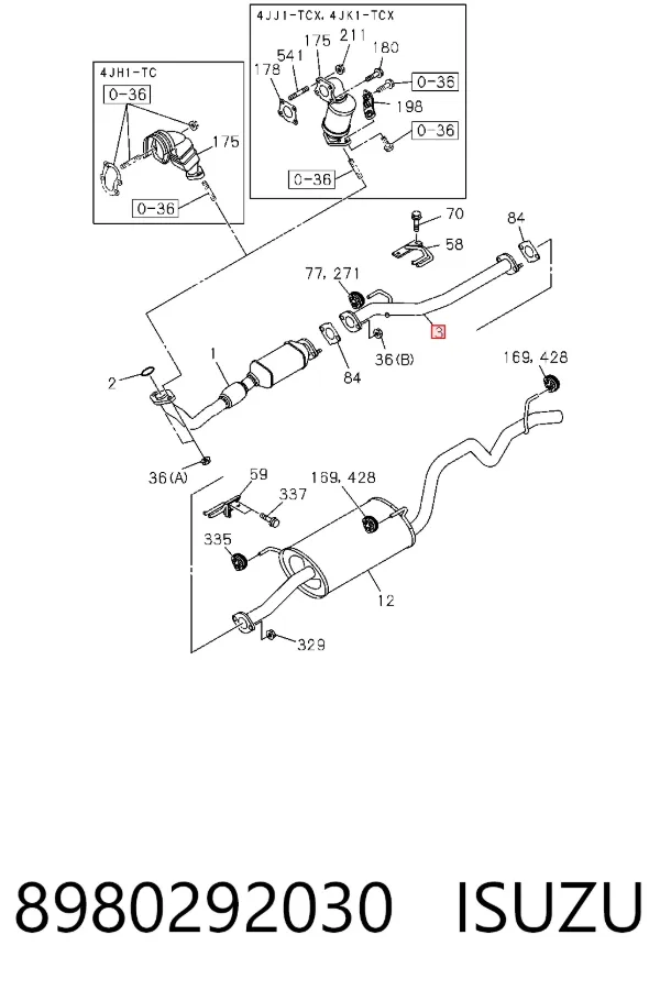 Центральная часть глушителя 8980292030 Isuzu
