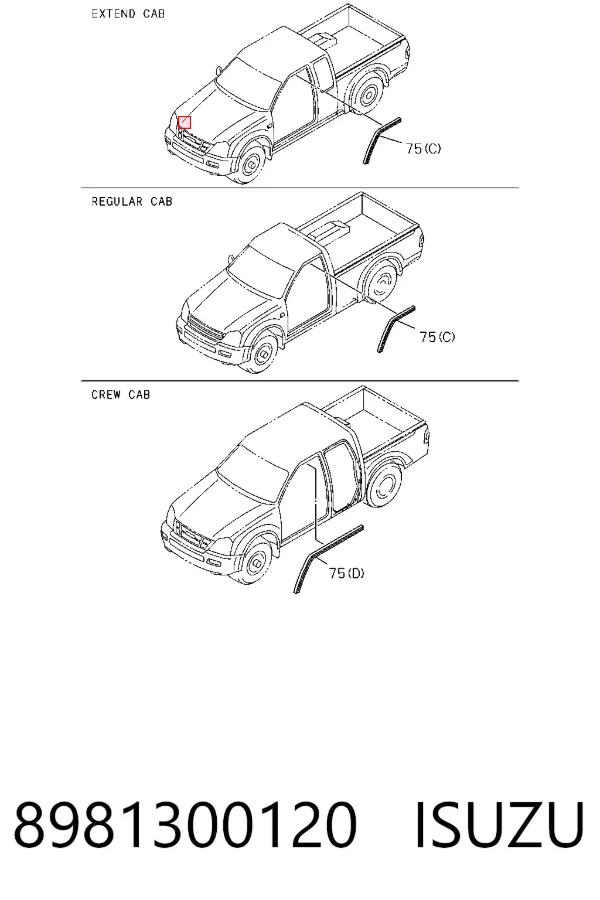 Стекло двери передней правой 8981300120 Isuzu