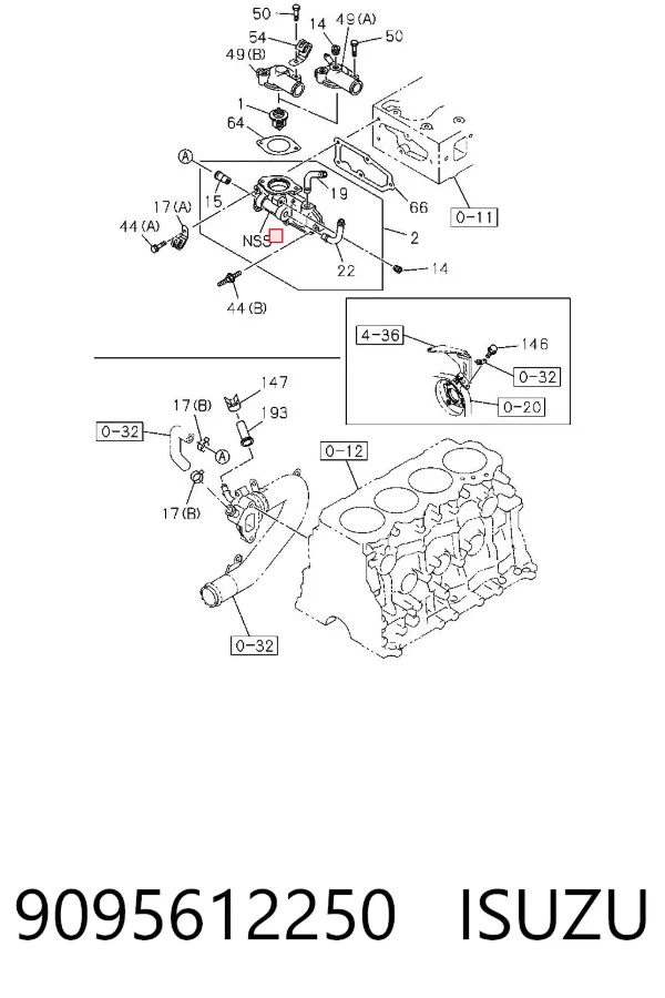 Прокладка впускного коллектора 9095612250 Isuzu
